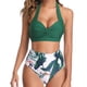 thumbnail image 1 of Traje de baño de playa de verano con bikini fruncido vintage, nuevo bikini sexy de cintura alta para mujer, 1 of 6