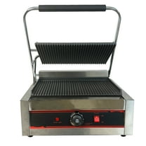 2000W Commercial Double Grooved Sandwich Panini Grill, 16.5 in. Sandwich Maker Machine Tostato Supremo