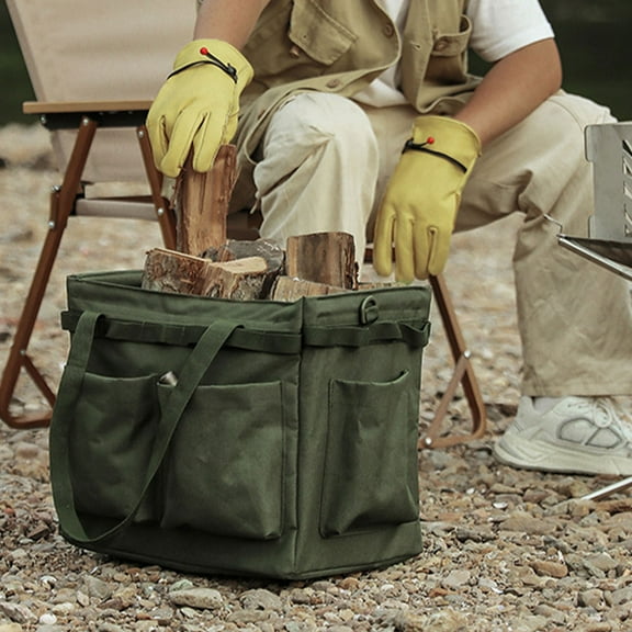 VALSEEL Clearance Garden Tool Bag Camping Bag Hard Bottom Garden Tool Organizer Collapsible Tool Organizers And Storage Toolbag Tool Tote For Camping Car Outdoor