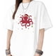 thumbnail image 1 of T Shirts for Womens Red Christmas Octopus Short Sleeve Graphic Tees Loose Fit T-Shirt Cotton Casual Tops, 1 of 8