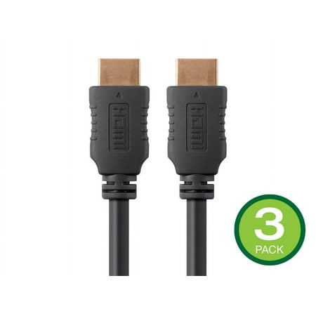 UPC: 0889028137253 | Monoprice HDMI Cable – 4 Feet – Black (3 Pack) High Speed  4K@60Hz  HDR  18Gbps  28AWG  YCbCr 4:4:4  Compatible with UHD TV and More – Select Series