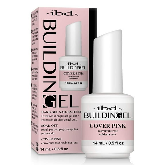 IBD Hard Building Gel for Nail Extensions with Soak-Off Removal Formula, Gel Builder, Cover Pink, 0.5 oz