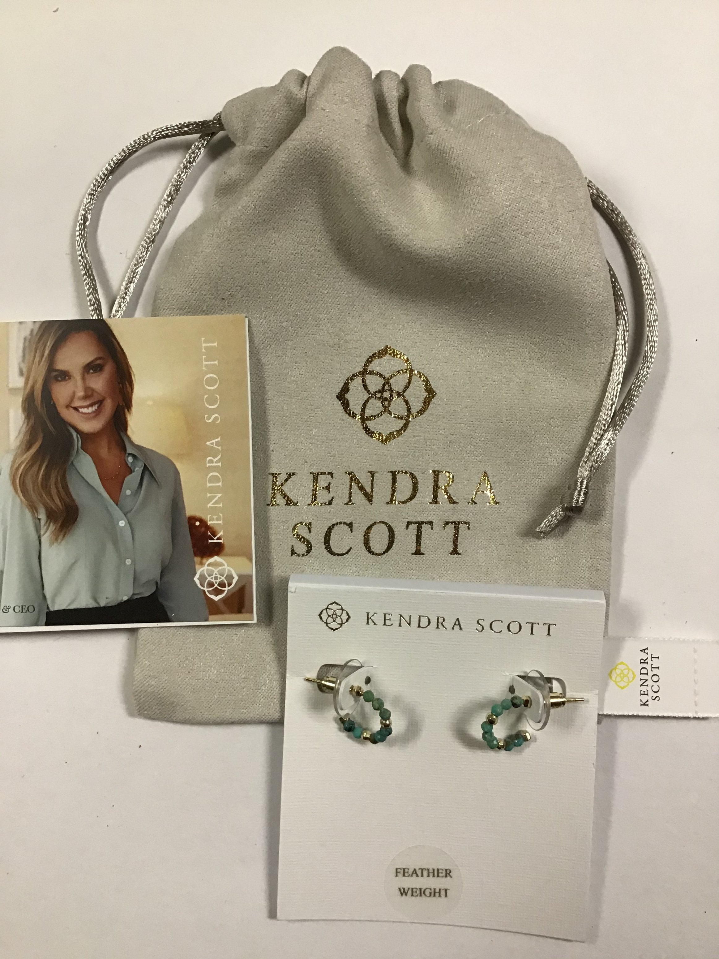 Kendra Scott Scarlet Huggie Earrings, Gold Turquoise
