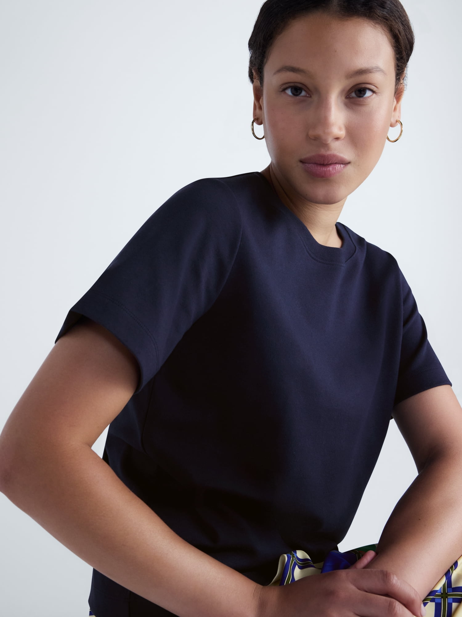 Free Assembly Women's and Women's Plus Cotton Cropped Boxy Tee with Short Sleeves, Sizes XS-4X