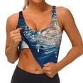 thumbnail image 4 of Vsdgher White Jellyfish Dansing in the Ocean Print Women Sleeveless Athletic Tank Top Built-in Bra Camisole Sports Vest for Yoga Running Fitness Exercise with Removable Pads, 4 of 8