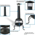 thumbnail image 4 of Sunnydaze 66" Black High-Temperature Paint Finish Steel Wood-Burning Chiminea with Rain Cap, 4 of 9