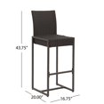 thumbnail image 4 of Noble House Conway Tabouret de Bar en Osier pour Extérieur - Ensemble de 2, Brun Foncé, 4 of 18
