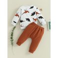 thumbnail image 5 of Baby Boy 2 Piece Outfits 9M 12M 18M 24M 3Y 4Y Dinosaur Print Long Sleeve Sweatshirt and Elastic Pants for Toddler Fall Clothes, 5 of 9