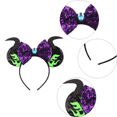 thumbnail image 3 of Diadema con orejas de ratón para mujer y niña, accesorios para el cabello con lazo de lentejuelas, diadema de Halloween con purpurina, 3 of 5