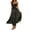 Black, variant on Women's Cutout Square Neck Midi Cami Dress with Ties and Ruched Backless Fit 95% Polyester 5% Spandex Imported Easy Care