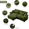 thumbnail image 5 of TUANLUO 93.7" Upholstery Sectional Sofa and Couch with Ottoman - Oversized Velvet Loveseat Tufted Couch for Living Room, Olive Green, 5 of 9