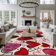 thumbnail image 3 of Large Area Rugs for Living Room Bedroom, Romantic Love 8'x10' Rug Washable Carpet Runner Indoor Outdoor, Valentine's Day Stars Heart Cartoons Beige Non Slip Floor Mats Rug for Kitchen, Patio, 3 of 8