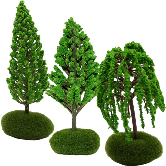 PAMINGONO Trees And Shrubs For Model Green Plastic 3Pcs Model Enhancement