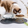 thumbnail image 2 of Elevated Ceramic Cat Dish with Metal Stand Stylish Vomit-Friendly Feeding Bowl Ideal Pet Bowl for Cats and Small Dogs Durable Raised Design for Indoor Use, 2 of 4