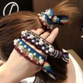 thumbnail image 2 of Hair Rope Fashion Colorful Faux Pearls Beads Elastic Women Hair Rope Tie Ponytail Holder, 2 of 6