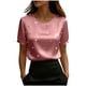 thumbnail image 3 of TaTaai Women's Summer Solid Round Neck Short Sleeve Top, Pearl Embellished Casual Professional Style, Lightweight Soft for Office Daily Wear Gift, 3 of 5