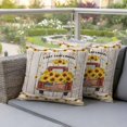 thumbnail image 5 of Outdoor Pillow Covers Retro Farm Sunflower Red Truck Waterproof Pillow Cases 24x24 Set of 2, Rustic Wood Grain Berry Throw Pillow Cover Pillowcase for Patio Balcony Couch Garden, 5 of 9