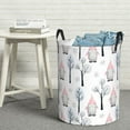 thumbnail image 6 of Picia Pink oldman Winter Forest Pattern Large Laundry Basket, Waterproof, Freestanding Laundry Hamper, Collapsible Tall Clothes Hamper with Extended Handles-Medium, 6 of 6