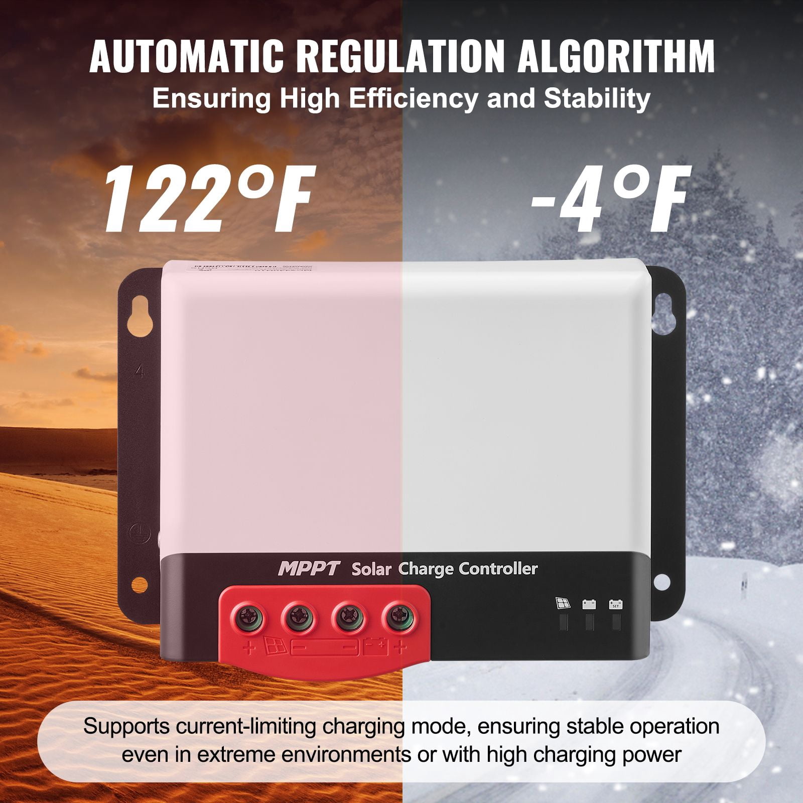 50A MPPT Solar Charge Controller 98% Efficiency Bluetooth Monitoring 12V/24V for AGM Gel Flood Lithium Batteries