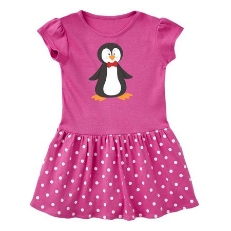 

Inktastic Cute Penguin Penguin With Red Bow Tie Gift Toddler Girl Dress