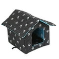 thumbnail image 1 of Tela Oxford para exteriores, casa cálida para , cueva resistente a la intemperie, cama plegable para perros pequeños, tienda de campaña, Cuadrado S Negro Fernando Refugio de gatos callejeros, 1 of 8