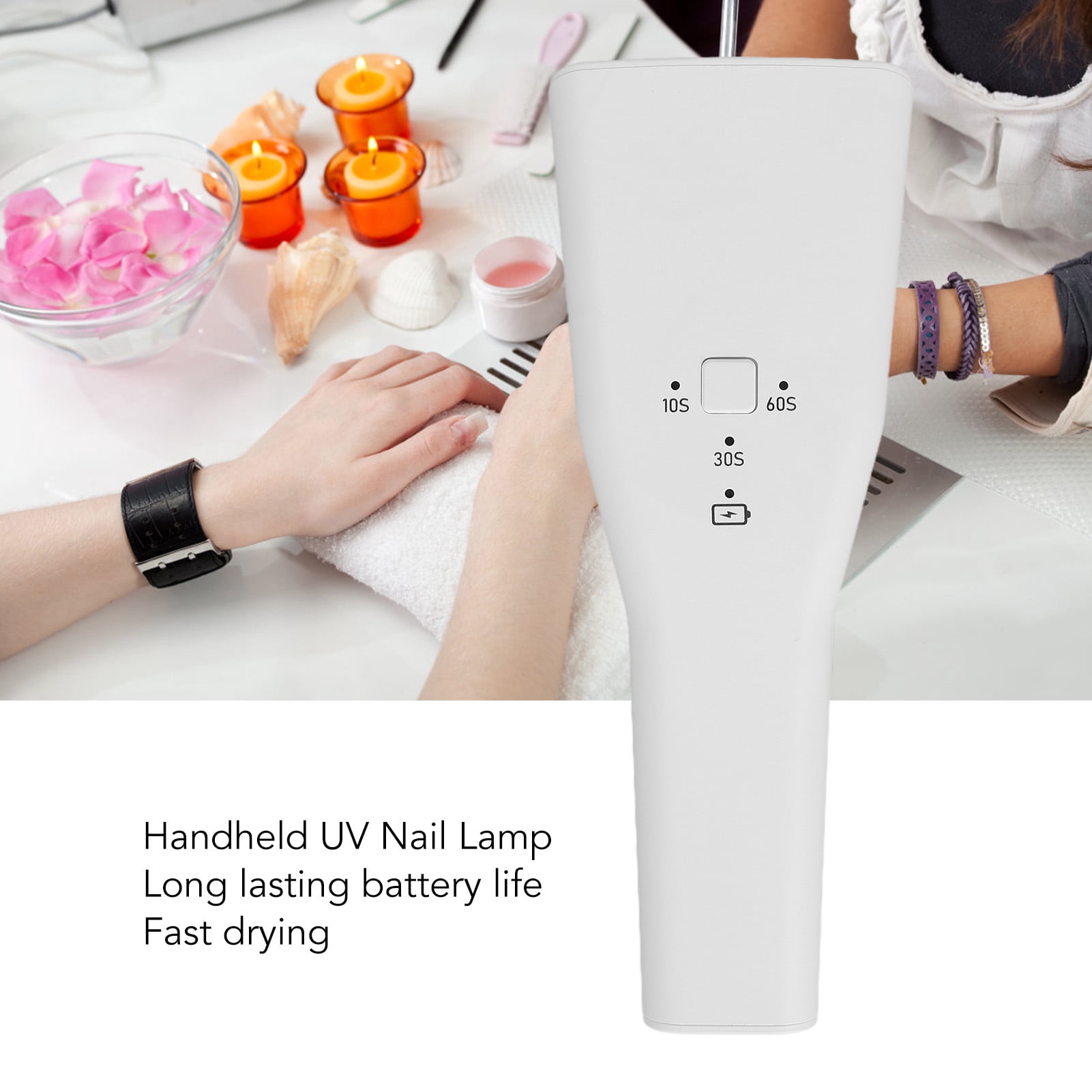 YAHHU 3W Handheld UV LED Nail Lamp Rechargeable 8pcs Light Chips Fast Curing Nail Dryer for Manicure Acrylic Gel [cite: 8]