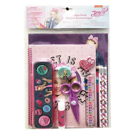 JOJO SIWA 11pcs School Stationery Value Pack Gift Set with Plastic Pencil (Best Pencil Case Brands)