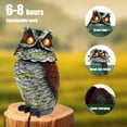thumbnail image 3 of Solar Owl with Flashing Eyes and Rotating Head Realistic Solar Powered Garden Owl Resin Owl Statue Waterproof Solar Owl Decoys to Scare Birds Away for Patio Yard Porch Lawn, 3 of 7
