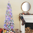 thumbnail image 2 of Fenbeli 6ft Pencil Prelit Christmas Tree with 250 LED Lights Artificial Slim Christmas Tree with Stand, 2 of 8