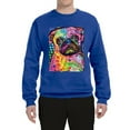 thumbnail image 3 of Funny Neon Pug | Dean Russo Art Animal Lover Unisex Crewneck Sweatshirt, Royal, 3X-Large, 3 of 6