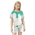 thumbnail image 3 of WOYY Kids Girls Summer Outfits Ice-Cream Print Short Sleeve T-Shirt Shorts Set, Sizes 2-12, 3 of 5