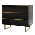 thumbnail image 4 of Woodpeckers Furniture and Mattress 6-drawer Dresser In Mdf Wood With Gold Metal Legs And Handles, 4 of 6
