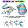 thumbnail image 2 of 3D Printed Dragon Egg with Articulated Crystal Dragon Inside | Movable Fidget Desk Toy | Fantasy Home Office Decor Unique Gift Idea (Rainbow Color), 2 of 12
