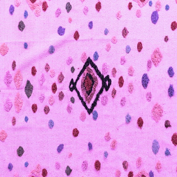 Ahgly Company Indoor Square Abstract Purple Modern Area Rugs, 4' Square