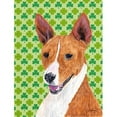 thumbnail image 1 of 15 x 15 In. Basenji St. Patricks Day Shamrock Portrait Flag, Garden Size, 1 of 1