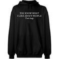 thumbnail image 2 of OXI Hoodie Sweatshirt - I Like About People Their Dogs, Basic Casual Hoodie for Men's and Women Fleece Hoodie Long Sleeve - Black Medium, 2 of 3