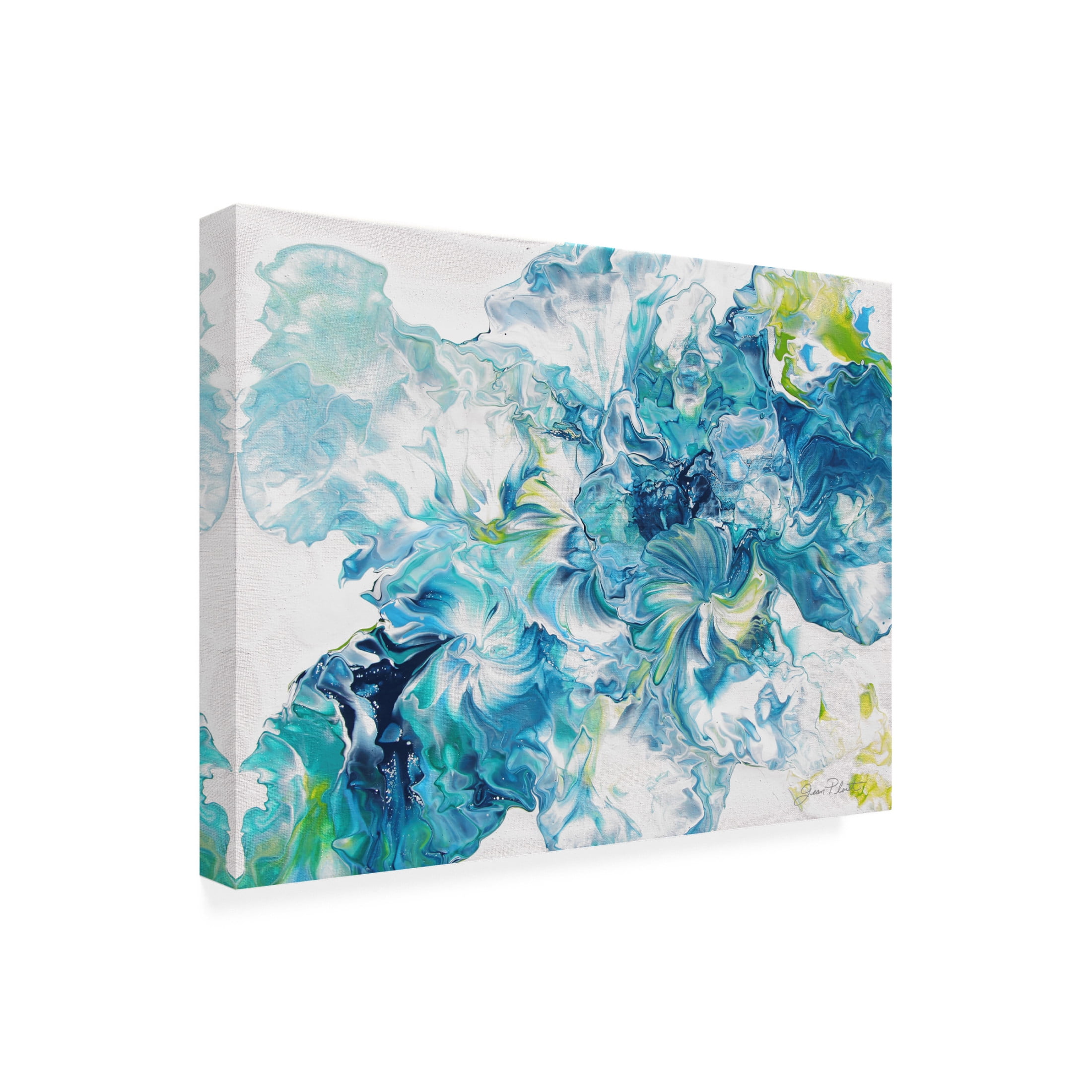 Canvas Wall Art - Jean Plout 'Abstract Pouring P' Wall Art for Living Room, Bedroom, or Office Décor by Trademark Fine Art - 24 x 18 Inches