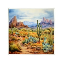 Stupell Industries Vast Desert Mesa Landscape Painting Unframed Art Print Wall Art, 12 x 12