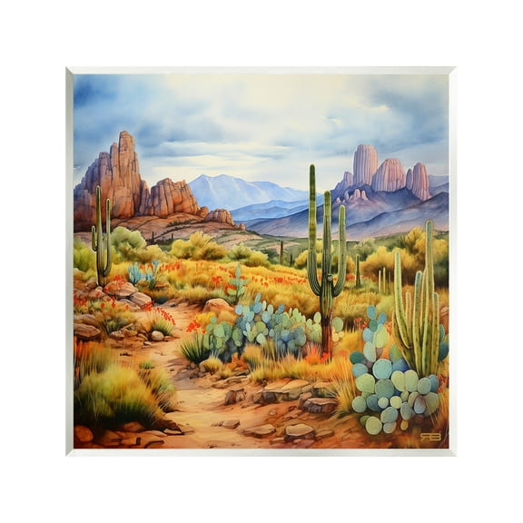 Stupell Industries Vast Desert Mesa Landscape Painting Unframed Art Print Wall Art, 12 x 12