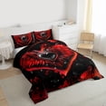 thumbnail image 3 of Feelyou Red Angel Wing Twin Comforter Sets, Happy Anniversary Bedding Set, 2-Piece, 3 of 8