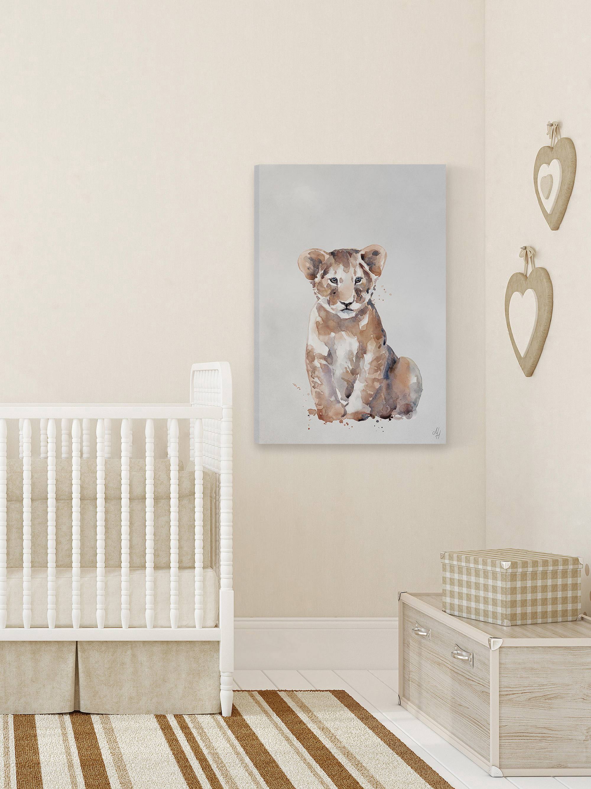 Marmont Hill Cuddly Baby Cub Canvas Wall Art