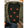 thumbnail image 3 of Women's Black Chenille Pumpkin Patched Casual T-Shirt for Fall - [ZhiHiMeRi] | (US 20-22)2XL, 3 of 9