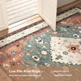 thumbnail image 4 of Washable Area Rug for Living Room, NovDeco 4'x6' Non-Slip Vintage Oriental Indoor Rug, Soft Low Pile Stain Resistant for Entryway, Nursery, Office, 4 of 11