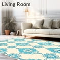thumbnail image 2 of ODIKA 3'x5' Machine Washable Non-Slip Area Rug, Tile Inspired Quatrefoil Machine High Traffic Rug, Blue, 592215, 2 of 7