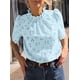 thumbnail image 4 of Blusa Prettygarden de verano bordada con ojales para mujer, azul, 4 of 7
