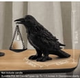 thumbnail image 5 of Gothic Crow Tealight Candle Holder, Black Resin Raven Statue Lamp, Unique Goth Home Decor for Bedroom, Gothic Gift Idea, 5 of 6