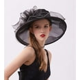 thumbnail image 4 of Women Large Flower Tea Party Fascinator Hat Church Cocktail Easter British Organza Dress Hat Cap Headpieces, 4 of 5