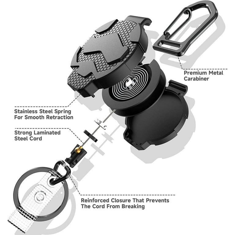 Retractable Badge Holder for Clip Keychain Lanyard Tactical ID