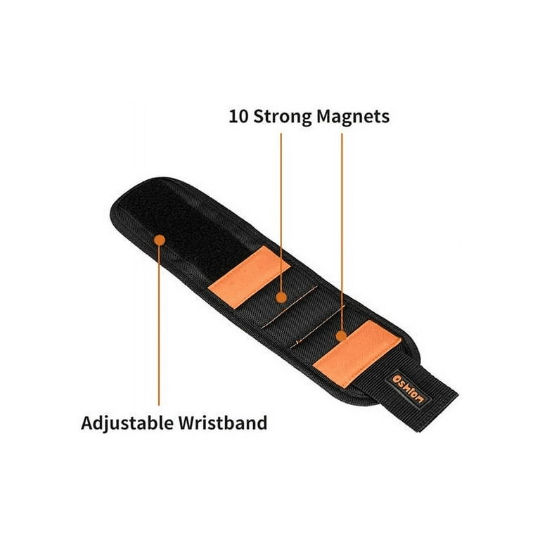 Tutuviw Magnetic Wrist Band Tool Holder, with 16 Strong Magnets for Holding  Nuts and Bolts Screw Useful Gadgets Gifts for Dad Handyman(orange)