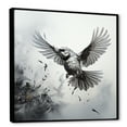 thumbnail image 2 of Designart "Graphite Wild Bird Realism" Animals Framed Wall Art - Traditional Grey Bird Hallway Framed Wall Art Decor, 2 of 6